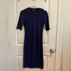 Midi Bodycon Dress - Navy Blue